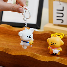 网红动漫线条小狗挂件可爱小狗pvc钥匙扣情侣礼物装饰背包小批发