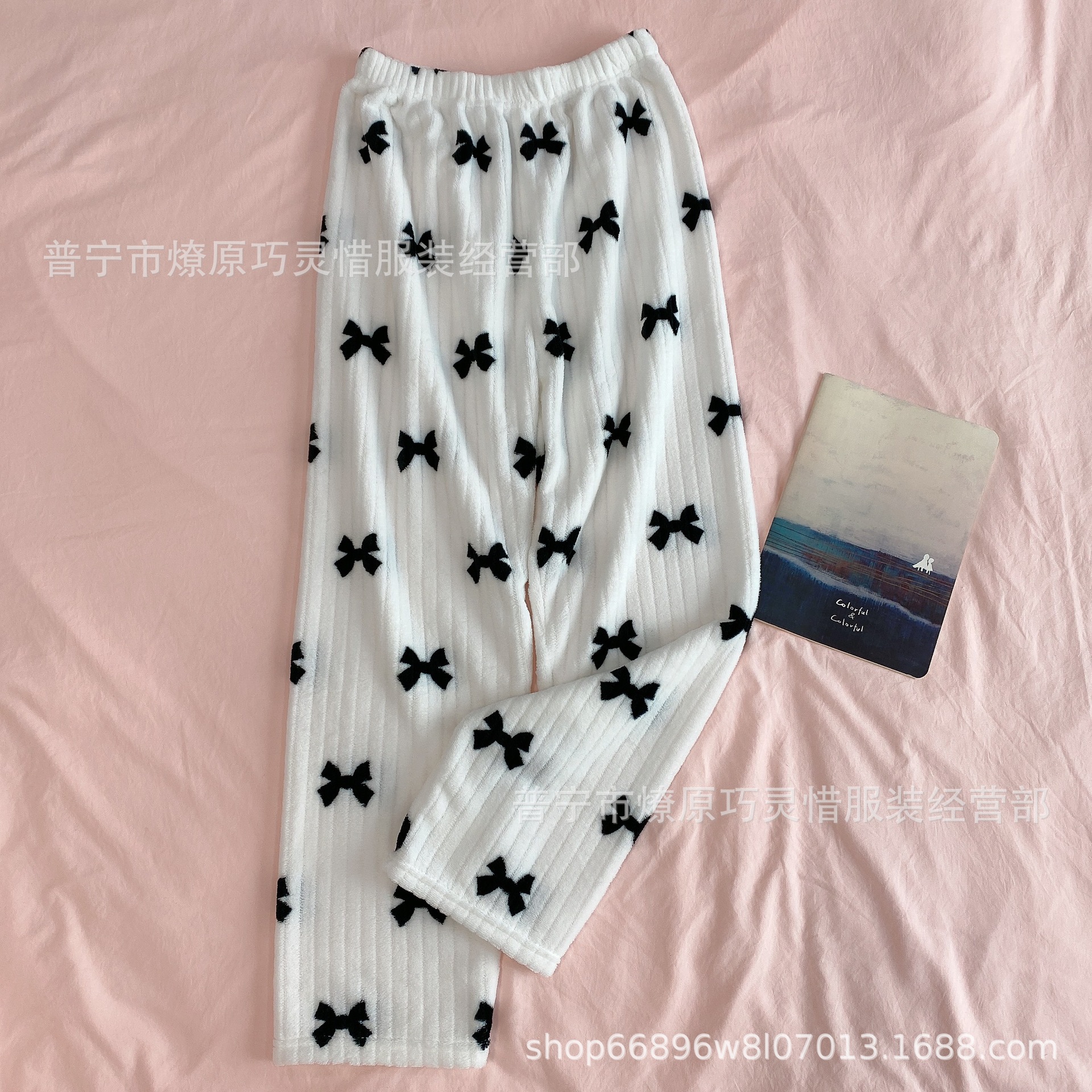Pantalones de pijama de franela de coral de dibujos animados, pantalones de pijama de hombre, pantalones de invierno de otoño de mujer, pantalones caseros