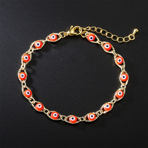 Jewelry  product Bracelets for women girls  jewelry copper plating of gold drip evil eye bracelets