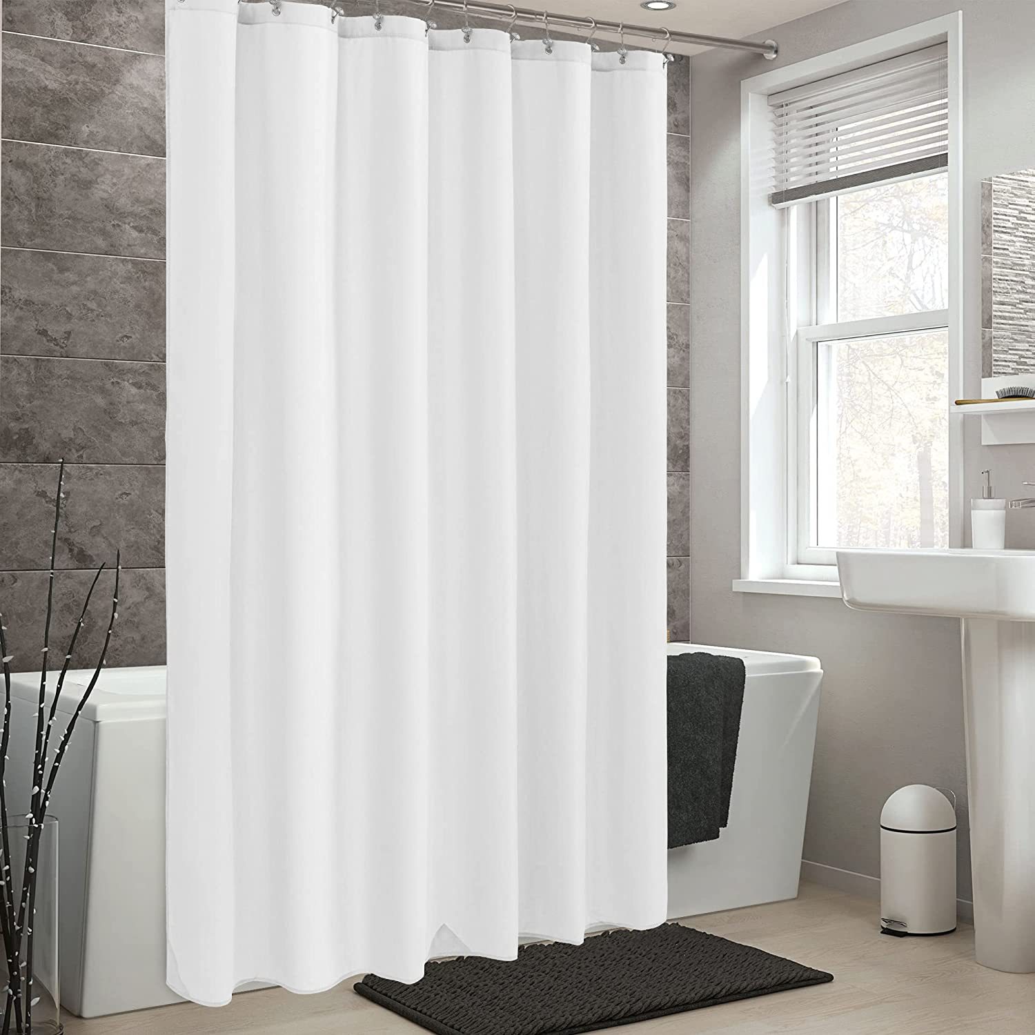Spot Wholesale 180X180 Plain Polyester Waterproof Shower Curtain Bathroom Dormitory Curtain Bathroom Curtain