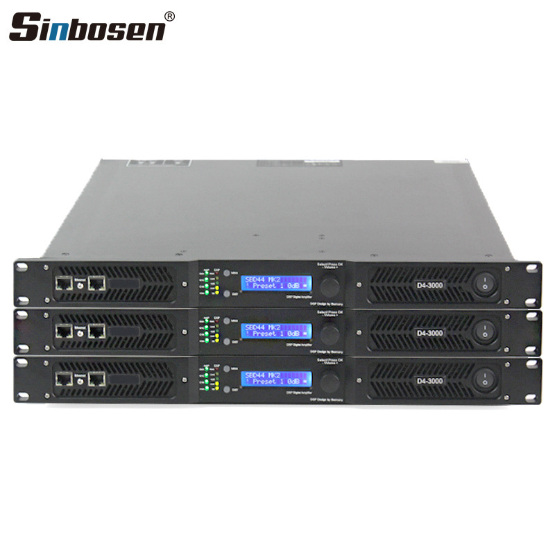 D4-3000dsp procesador de audio digital amplificador de alta potencia rendimiento de boda amplificador de potencia de escenario digital de cuatro canales