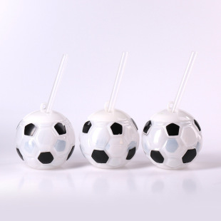 Factory direct selling hot creative football baseball watermelon shape suction cup with light can be luminous beverage milk tea juice