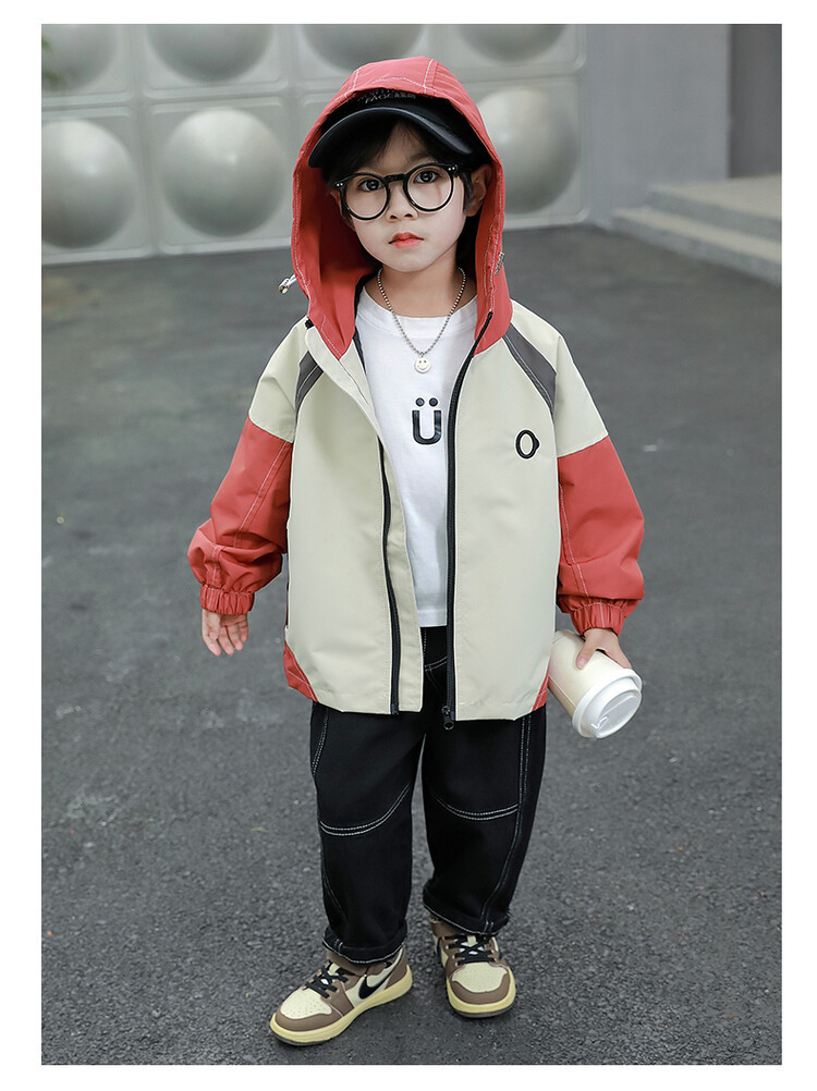 Cappotto con cappuccio colorato ricamato 2023 primavera e autunno nuovi vestiti per ragazzi Pi Shuai per bambini_voghion.com