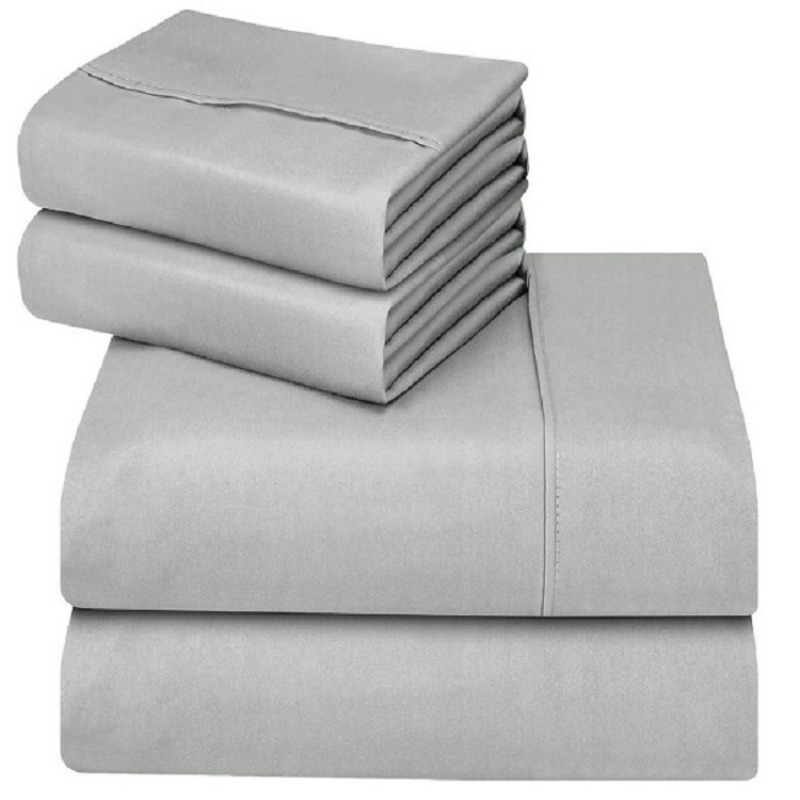 Cross-border linen four-piece set European and American bedding bedspread home textile plain insert three-piece set bed sheet set