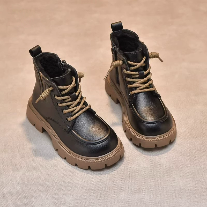 Martens, детские зимние флисовые теплые полусапожки, обувь для мальчиков