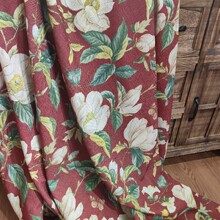 原创版权 新款美式田园中式花鸟棉麻印花卧室客厅半遮光窗帘窗纱