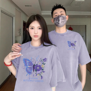 Summer Pure Cotton Short-Sleeved T-Shirt Couple Wear Lazy Style Loose Niche Design Tops for Men and Women Student Trendy Class Uniforms