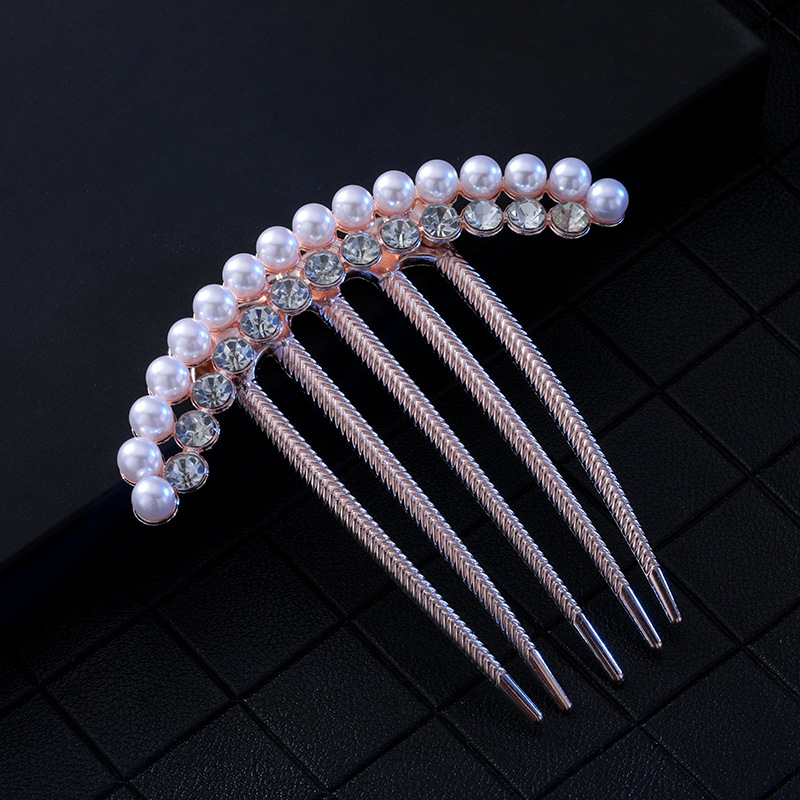 Corea del Sur rhinestone peine del pelo horquilla tocado insertar peine updo accesorios para el cabello mujer adulta cabeza de la bola rizador de pelo accesorios
