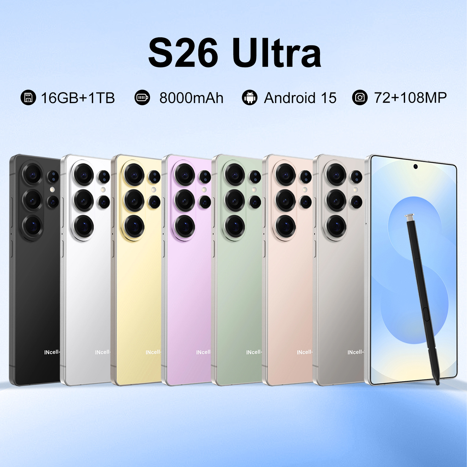 Cross-border Mobile Phone S26 Ultra For Export 7.3inch Android 15...