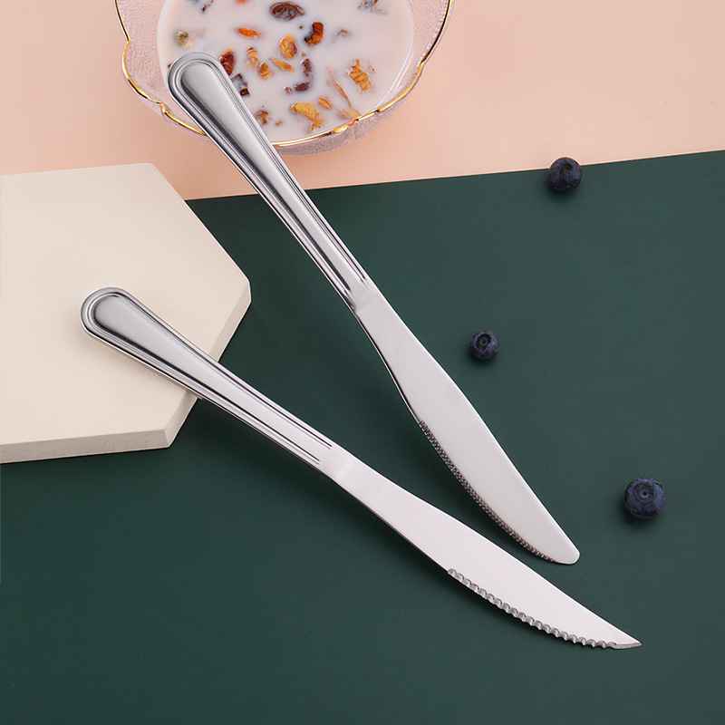 Vajilla occidental de acero inoxidable 1010 sola línea restaurante del hotel engrosada carne tenedor cuchara traje transfronterizo al por mayor tenedor cuchillo