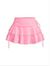 Women's Solid Color Ruffle Trim Skirt, Casual Fashion Skirt