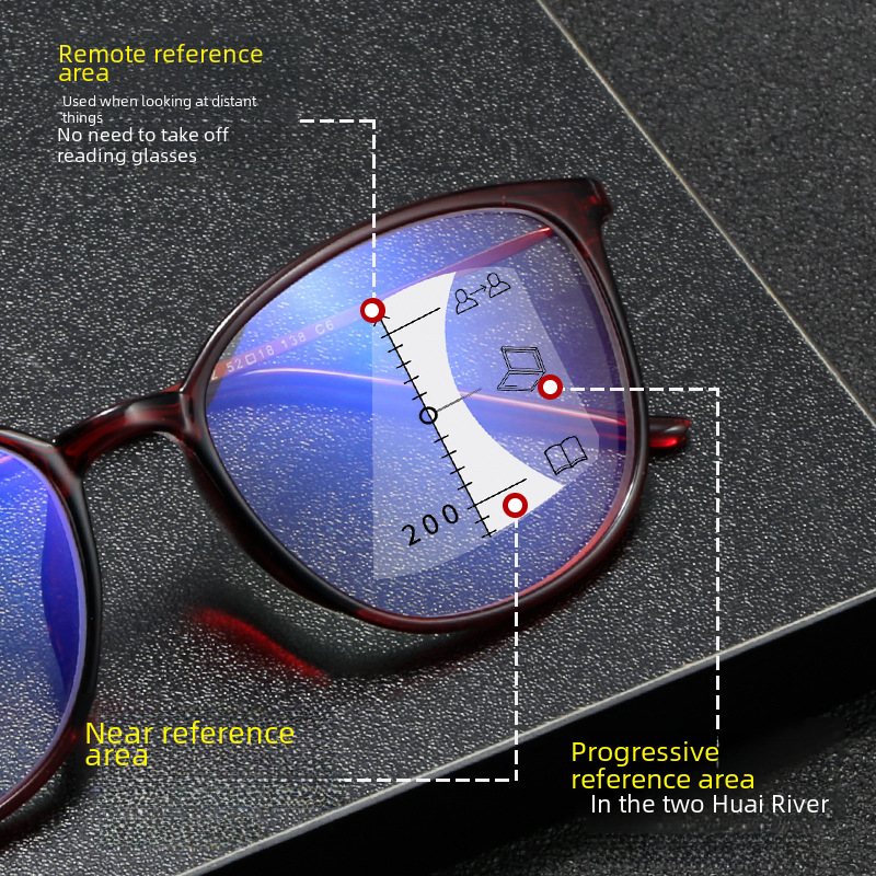 Nouvelles lunettes de presbytie progressives multifocales anti-lumière bleue en gros hommes et femmes lisant des lunettes de presbytie à double usage_voghion.com