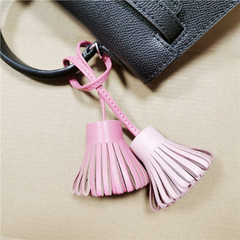 Lambskin long rope strap grass skirt bag accessory DIY car key hanging decoration