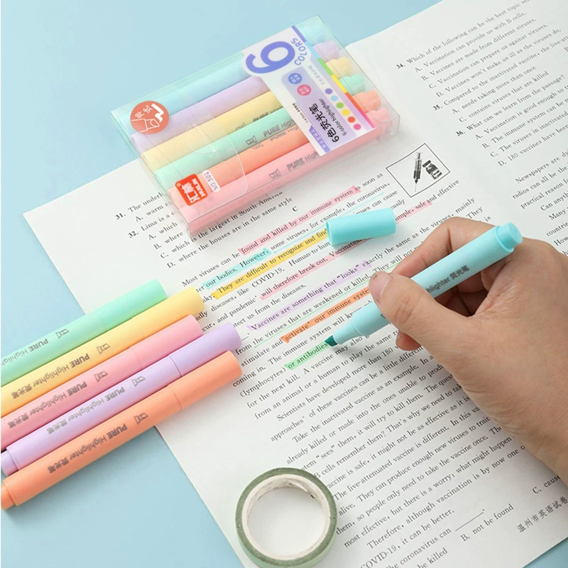 汇林 眼跨境荧光笔记本手写报纸学生记号颜色高价值艺术绘画涂鸦笔