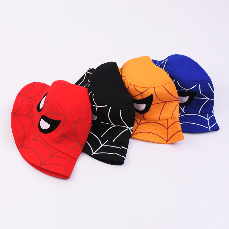 Cross-border source of Spider-Man children fisherman hats foreign trade cartoon animation embroidery visor hats for men and women baby basin hats