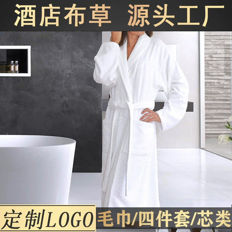 Cotton velvet bathrobe