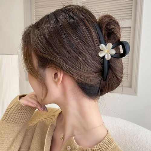 Fashionable flower grabber female large size Korean high-end hairpin hair clip temperament back head hair shark clip