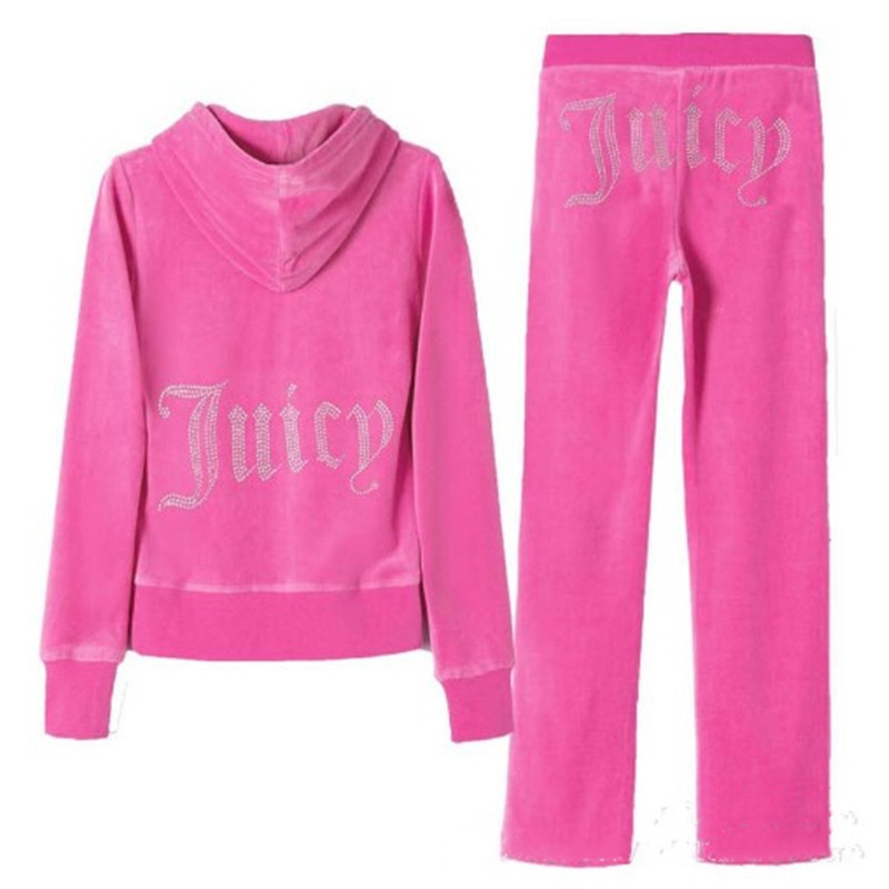 Spring and Autumn New Velvet Sports Leisure suit Cardigan Hooded Fashion Hot Drilling Two-piece in stock Foreign Trade Hair