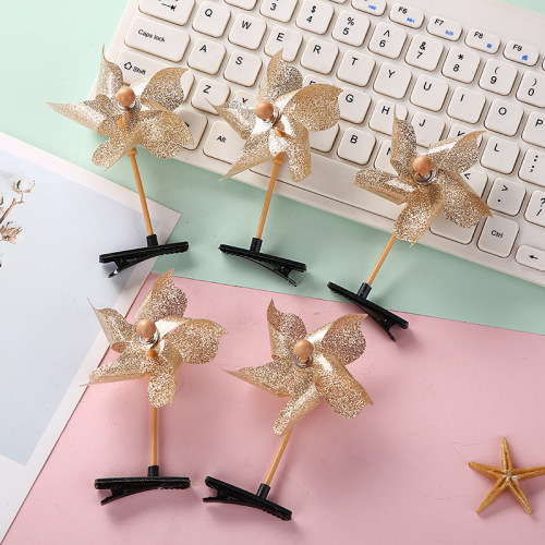 Children's windmill hairpin outdoor small windmill wholesale kindergarten activity small gifts floor push toys six small gifts