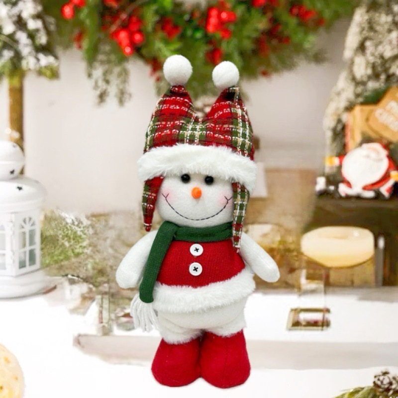 クリスマス伸縮人形装飾品ウィンドウ装飾伸縮老人雪だるまヘラジカ生地人形ギフト|undefined