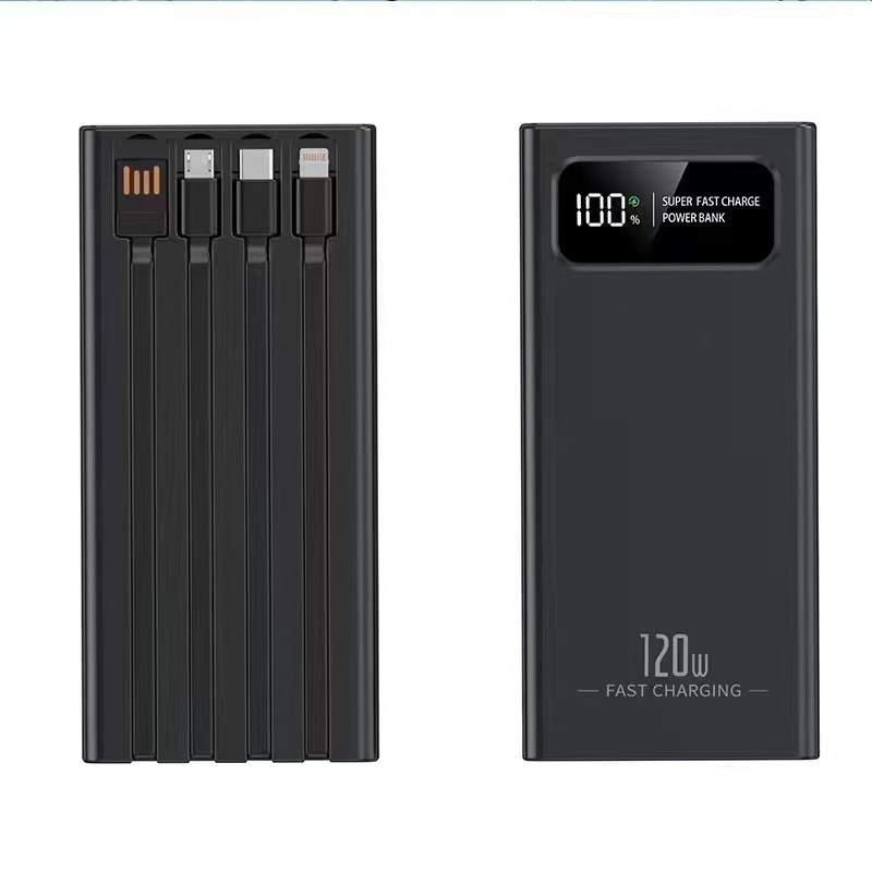 Inventario 120W de carga de 20000 mAh de gran capacidad de alimentación móvil de cuatro líneas de carga rápida de teléfonos móviles
