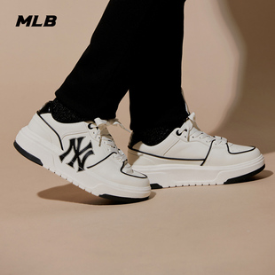 New York Yankees Sneakers Women's Thick-Soled White Shoes Men's Senior Shoes 2024 New Leather Height-Increasing Sports Shoes for Men