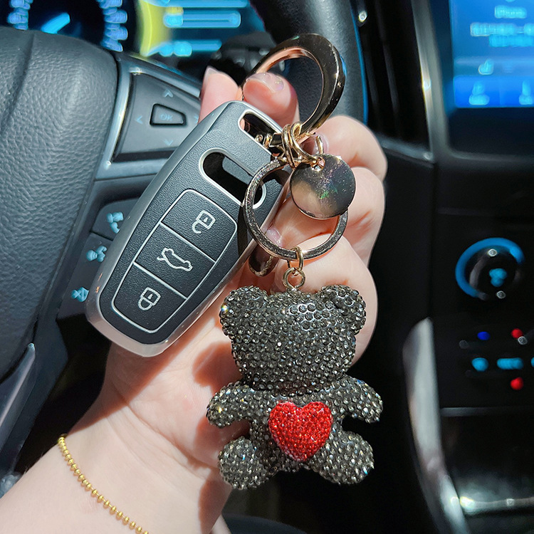 73g Weight Bag Pendant, Keychain Classification 1 Piece Quantity Daily Occasion Alloy, Plush Material Bear, Heart Shape Pattern Women's Gender Cute, Modern Style, Classic Style Style 1 Piece Cute Modern Style Classic Style Bear Heart Shape Alloy Plush Women's Bag Pendant Keychain 13