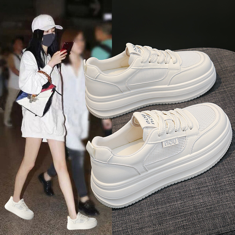 Student Soft-Soled Casual White Shoes for Women, 2026 Spring and Summer New Style, Mesh Thick-Soled Comfortable Sports Sneakers