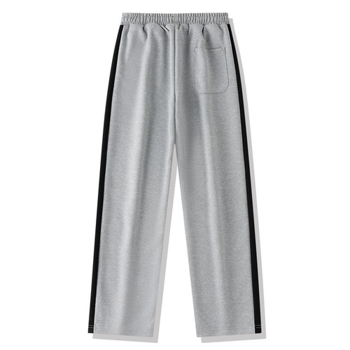 Men's Spring and Autumn Style American Striped Tape Pants, Streetwear Cool Brand, Gritty Cool Casual Sports Long Pants, Teenage Straight Leg Sweatpants