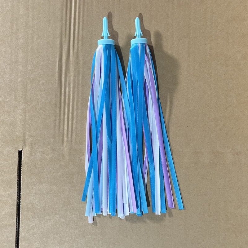 Equilibrio coche scooter manillar cinta para niños decoraciones de bicicleta cinta de color borla correa de pico campana de coche