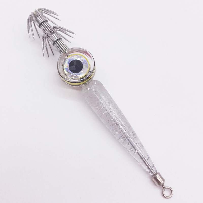 Bajo el agua LED trampa de peces luz colección de peces Luya cebo electrónico de madera camarón luminoso calamar gancho pulpo sepia soplando tubo artefacto