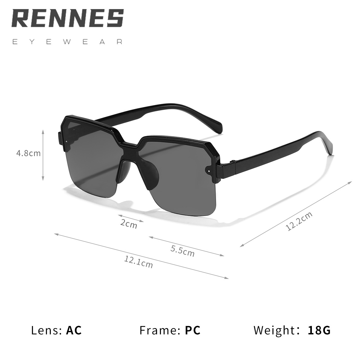 Los nuevos niños de alta calidad de moda fresco medio marco cuadrado moda todo-fósforo UV a prueba de gafas de sol UV400