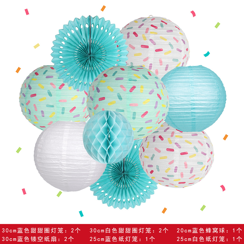 Amazon Donut Paper Linterns Kids Colorful Honeycomb Kids Kids Christmas Party Decoration Atmosphere