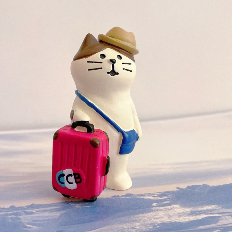 日式摆件梦想是做个旅行家治愈系猫咪旅行家小工艺品桌面装饰品|ru