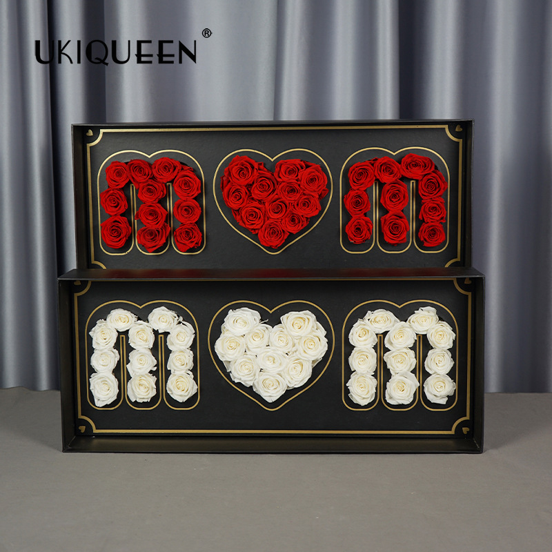 Caja de regalo de flores de la vida eterna, rosa de la madre, día de la madre, regalos de decoración para madres mayores, fábrica transfronteriza conmemorativa al por mayor.