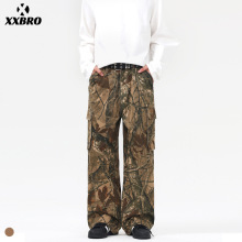 xxbro男装#复古潮流树枝迷彩户外工装伞兵休闲裤宽松阔腿百搭裤子