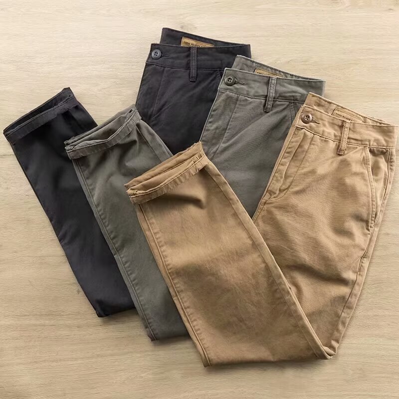 Wear-resistant electric welding casual trousers for work site men's slim-fit loose straight-tube thick washed overalls Wear-resistant electric welding casual trousers for work site men's slim-fit loose straight-tube thick washed overalls