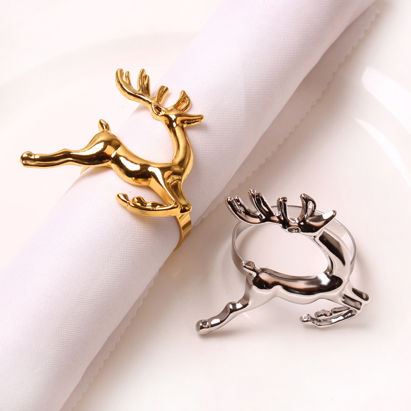 20g Weight Napkin ring Kitchen and drinking utensils Napkin ring Event & Party Supplies Christmas Fashion Animal Stainless Steel Napkin Ring 1 Piece