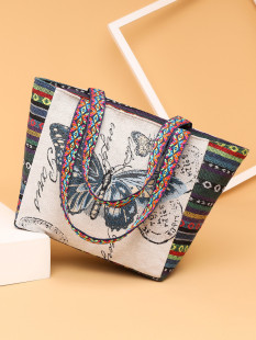 Shoulder bag to work handbag student canvas handbag Chinese style bag female university class bag ethnic minority