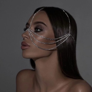 Luxury rhinestone exquisite multi-layer forehead chain multi-layer tassel sexy rhinestone face chain trend hair accessories Bride wedding