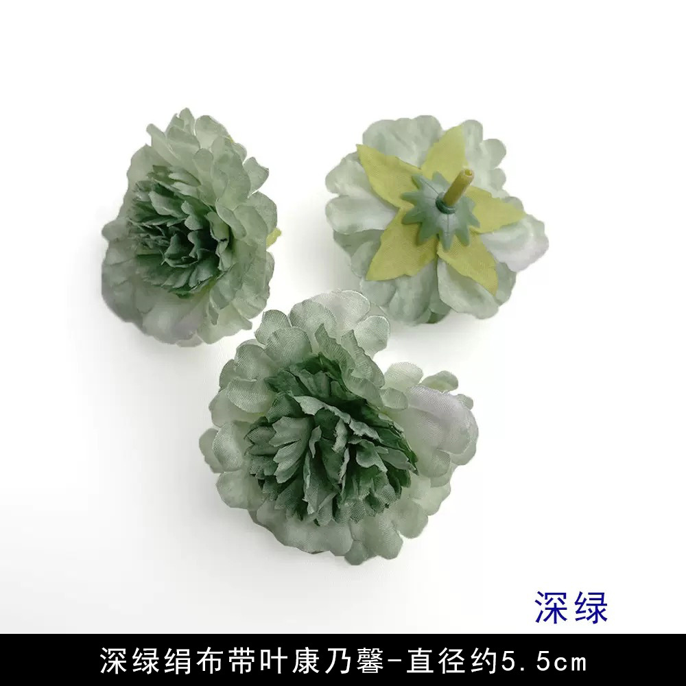 Simulación verde flor al por mayor flor falsa hecha a mano material pinza de flores accesorios de tocado de flor pequeña decoración del salón de bodas