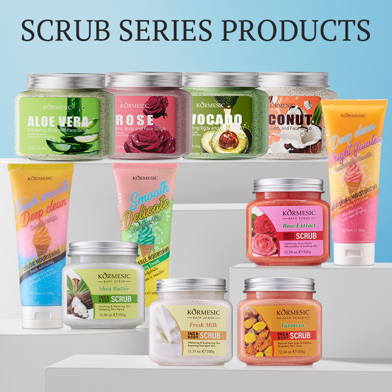 KORMESIC跨境磨砂Body scrub cream芦荟身体磨砂膏批发|undefined