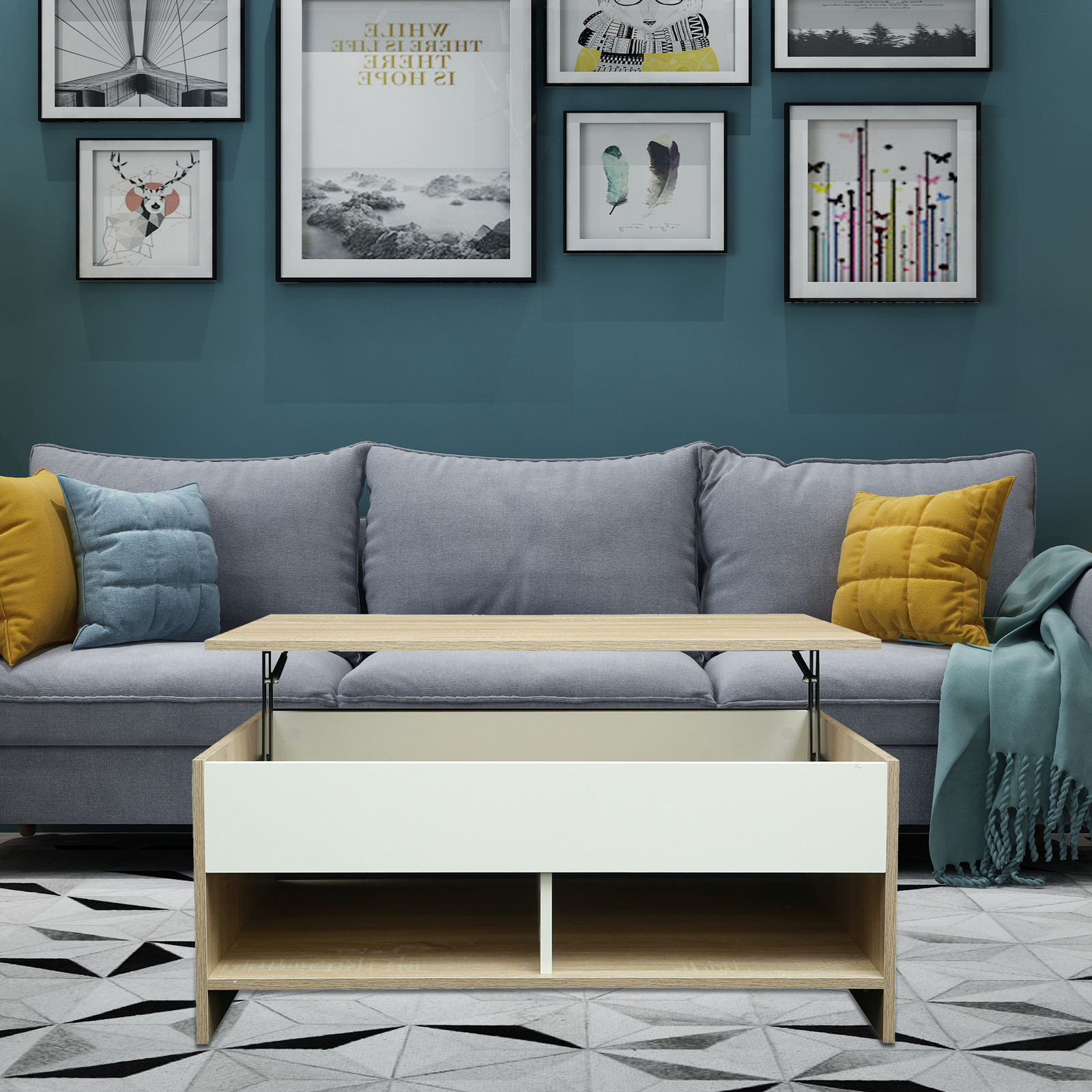 Mesa de té de Kung Fu de madera simple moderna sala de estar hogar mesa de té de elevación eléctrica mesa de té inteligente de moda Mesa integrada