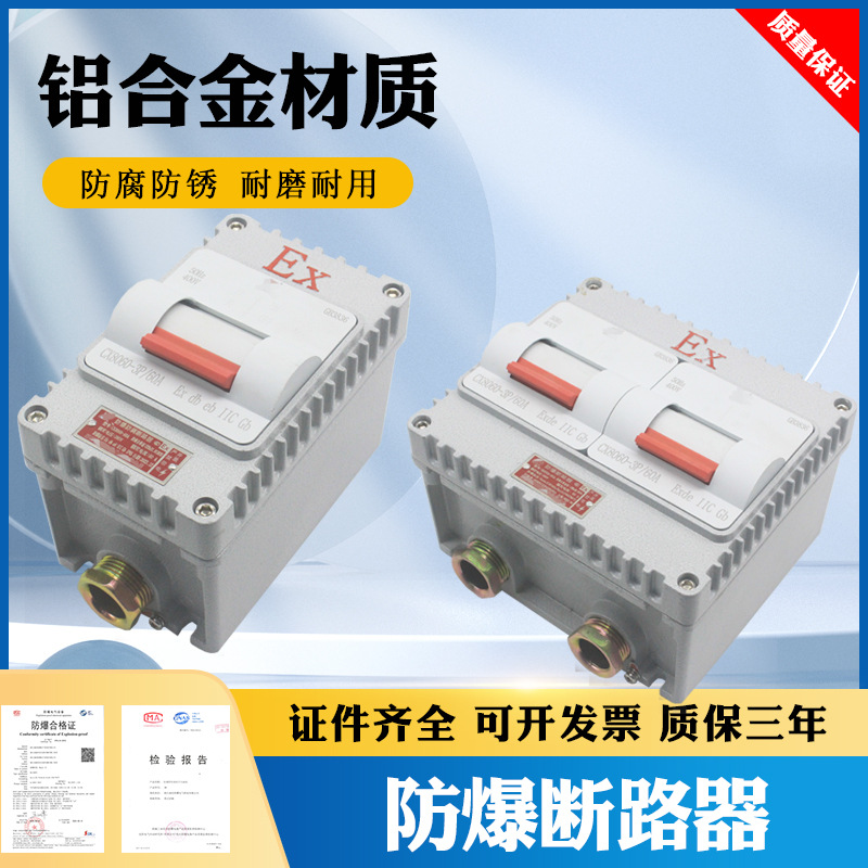 防爆断路器防爆组合开关防尘一体式断路器10A20A60ADLK52照明开关
