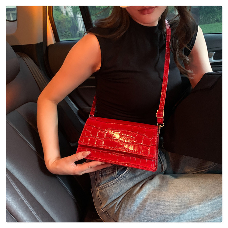 Women's Crossbody Bag Stone Pattern Square Handbag Shoulder Bag_voghion.com