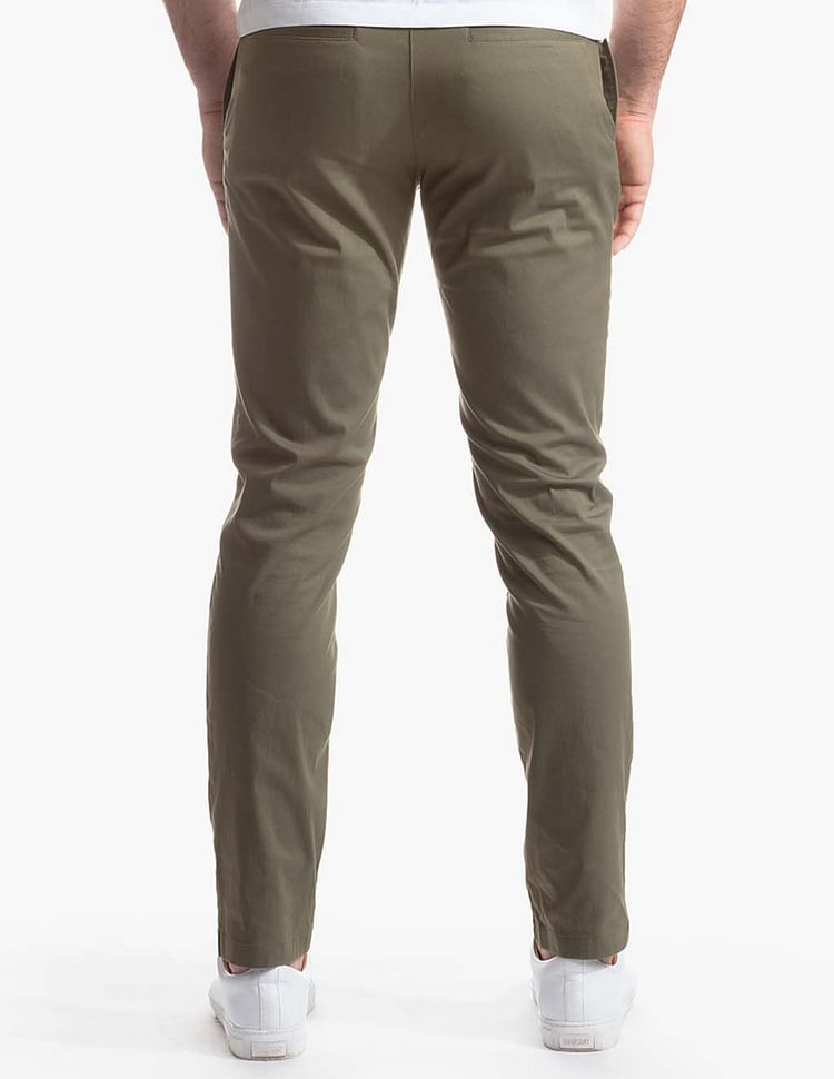 Nouveau décontracté pour hommes, pantalon d'affaires pour hommes de style automne, pantalon long en coton pur à haute élasticité en sergé tube droit_voghion.com