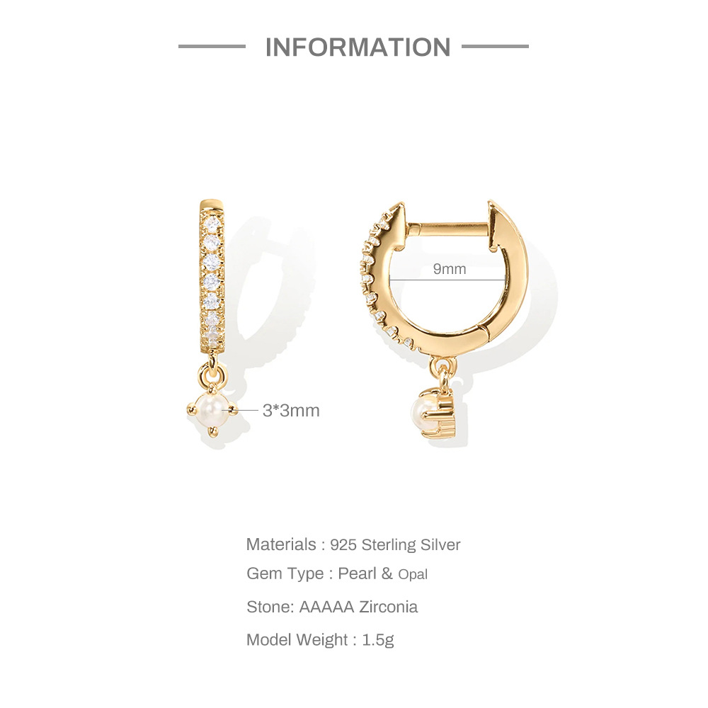 Fashion Geometric Sterling Silver Plating Zircon Earrings 1 Pair