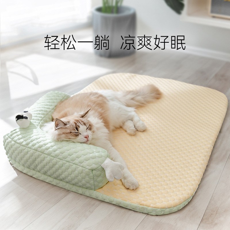 Primavera y verano gato ojo grande lindo monstruo fresco cojín gato nido perro gato estera sofá perro mascota estera