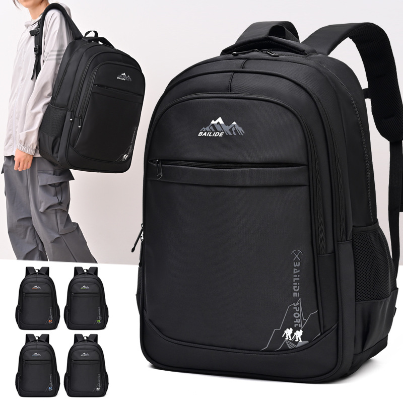Student Schoolbag 2025 New Fashion Backpack Men's Printed Logo Backpack Large Capacity Simple Business Computer Bag