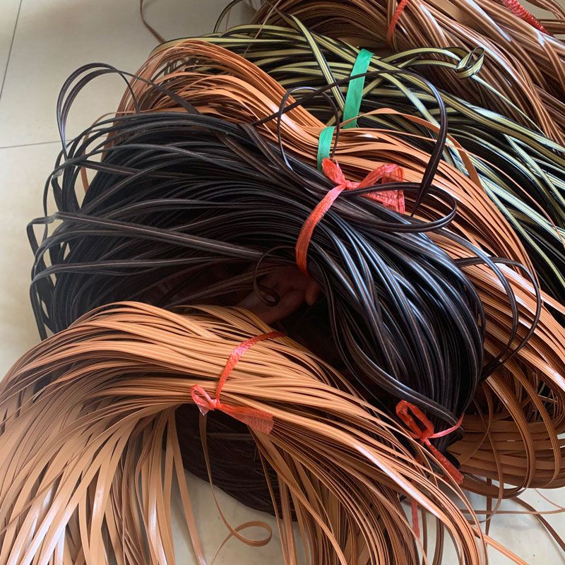 PE caña material de reparación de silla de caña plástico tejido a mano cuerda DIY canasta pequeña canasta taburete redonda plana